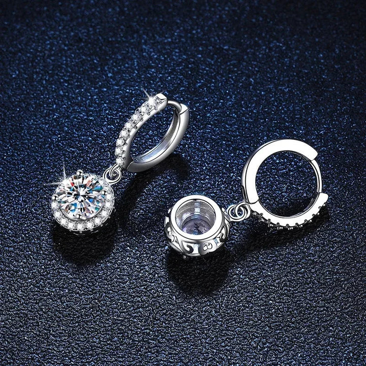 Srebrne Kolczyki Moissanite 1 Karat