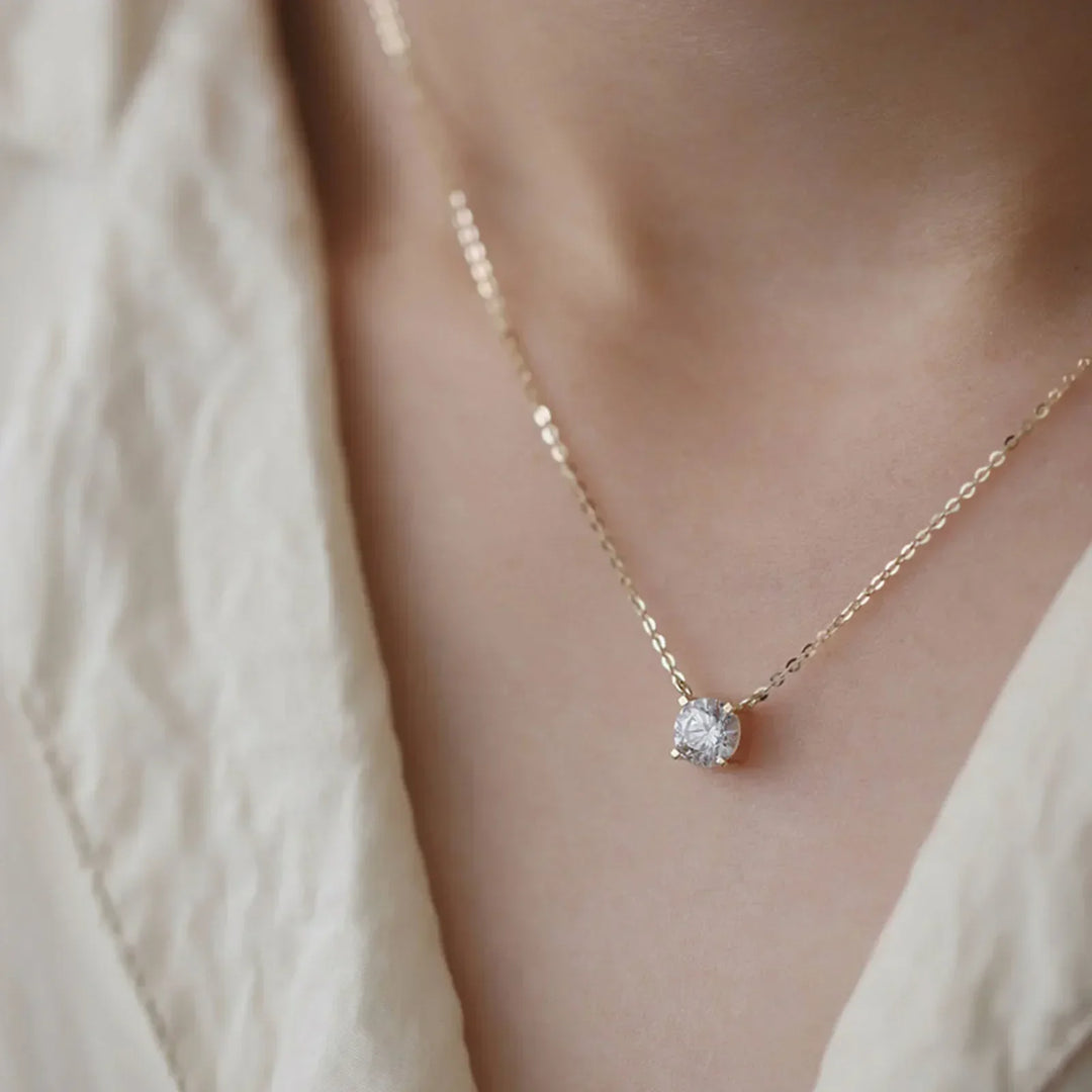 Gold-plated Necklace with Cubic Zirconia