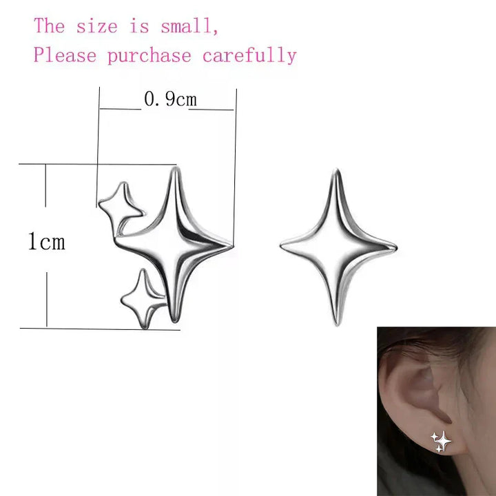 Srebrne Kolczyki w Kształcie Gwiazdy