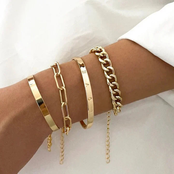 Zestaw Bracciali Élan Mercer w Białym Złocie
