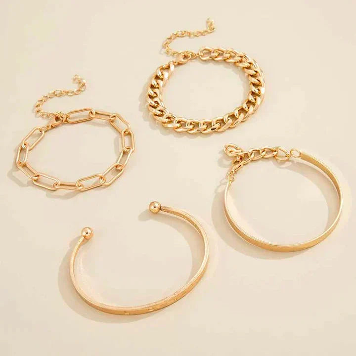 Zestaw Bracciali Élan Mercer w Białym Złocie